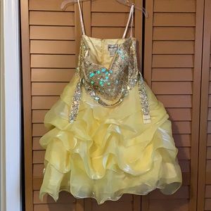 Yellow Beaded Cocktail Dress